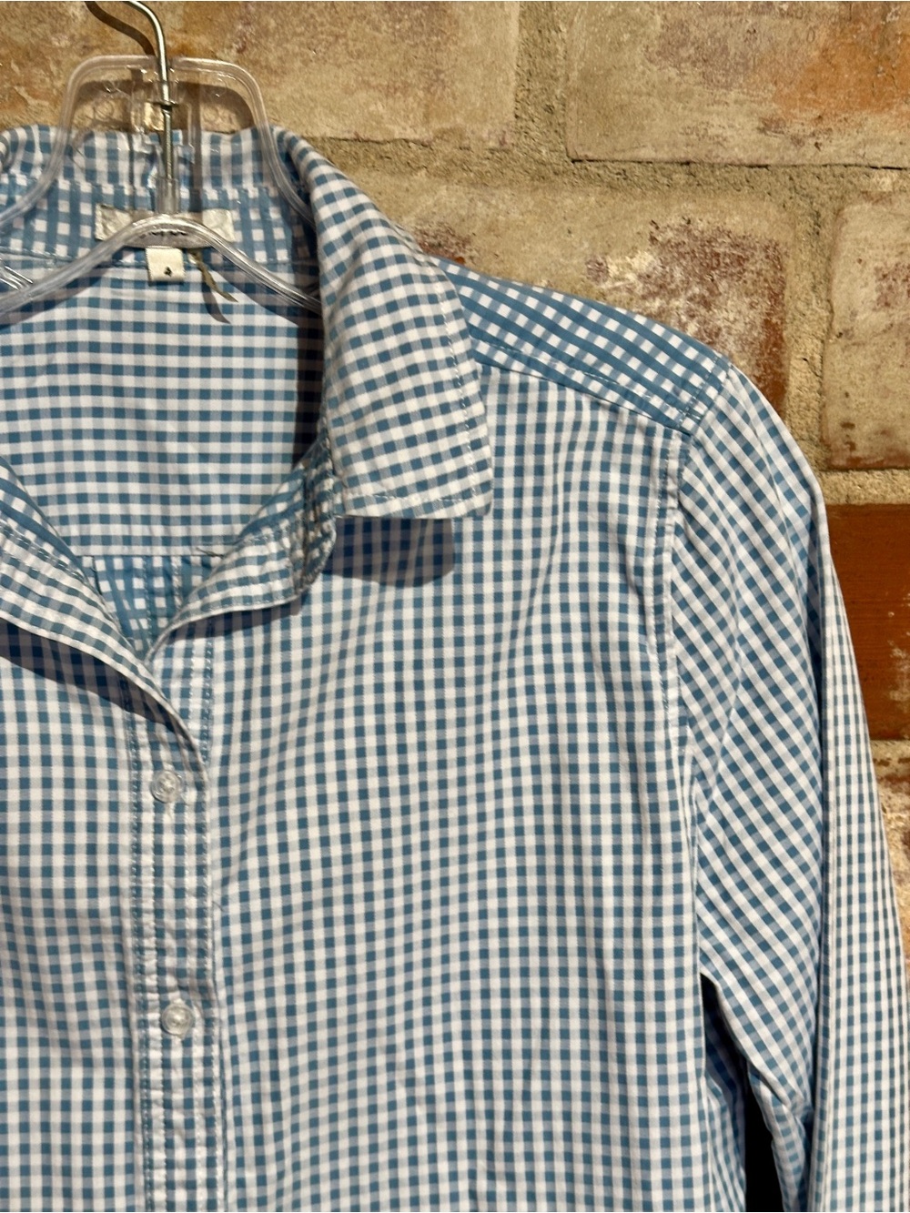 Tyler Boe Blue White Gingham Button Front Size 4